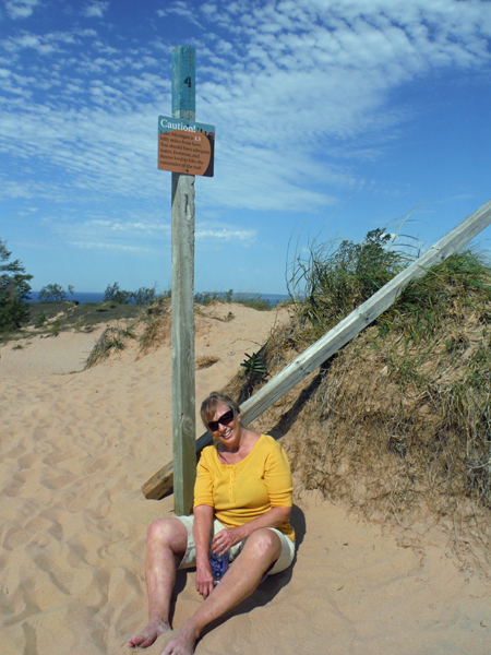 Karen Duquette takes a break